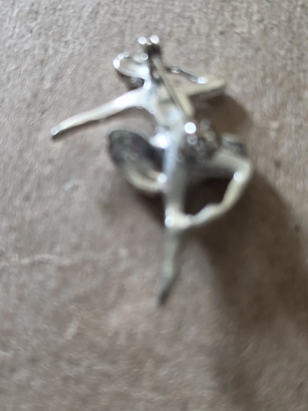 Silvertone Ballerina Pendant/Brooch Charm